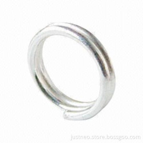 Solid 925 sterling silver split key ring, measures 7x0.7mm